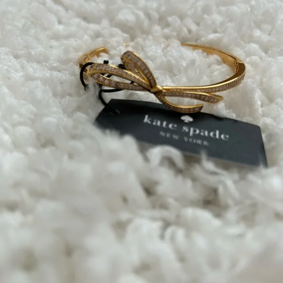 Kate Spade Gold Ribbon Bracelet with Sparkling Accents - Picture 2 of 5